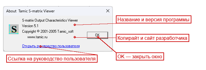 Окно «О программе»